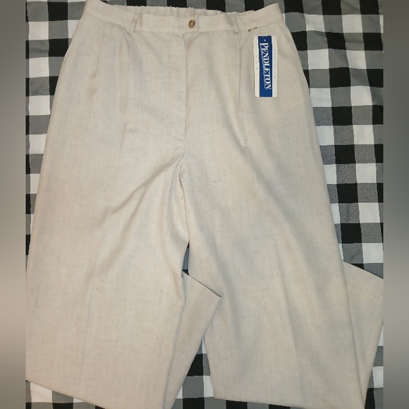 Pendleton Pants - Vintage Pendleton Linen Blend Pleated Trousers